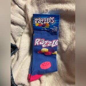 Razzles Blue and Pink Crew Socks